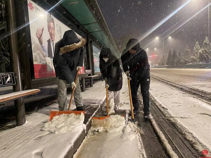 下雪了！掌上城管“随手拍”志愿服务队走上街头清雪除冰