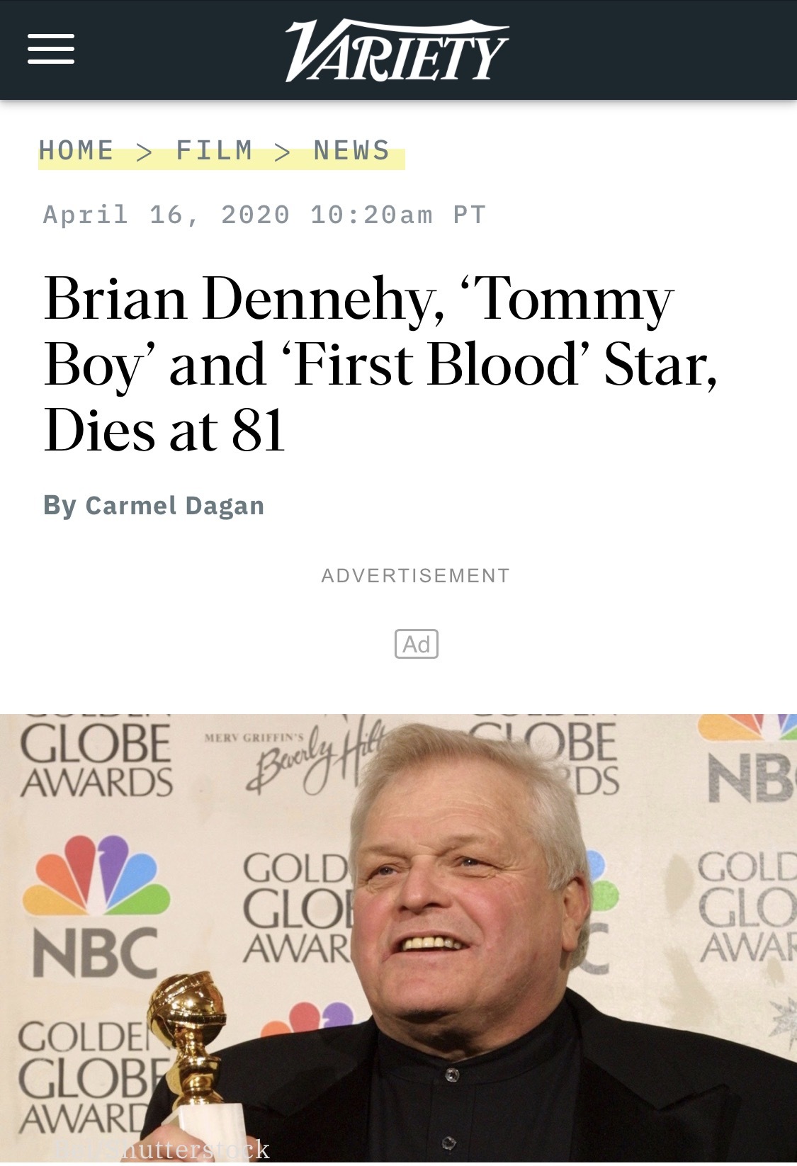 81岁《傲骨贤妻》演员布莱恩・丹内利去世，与新冠无关