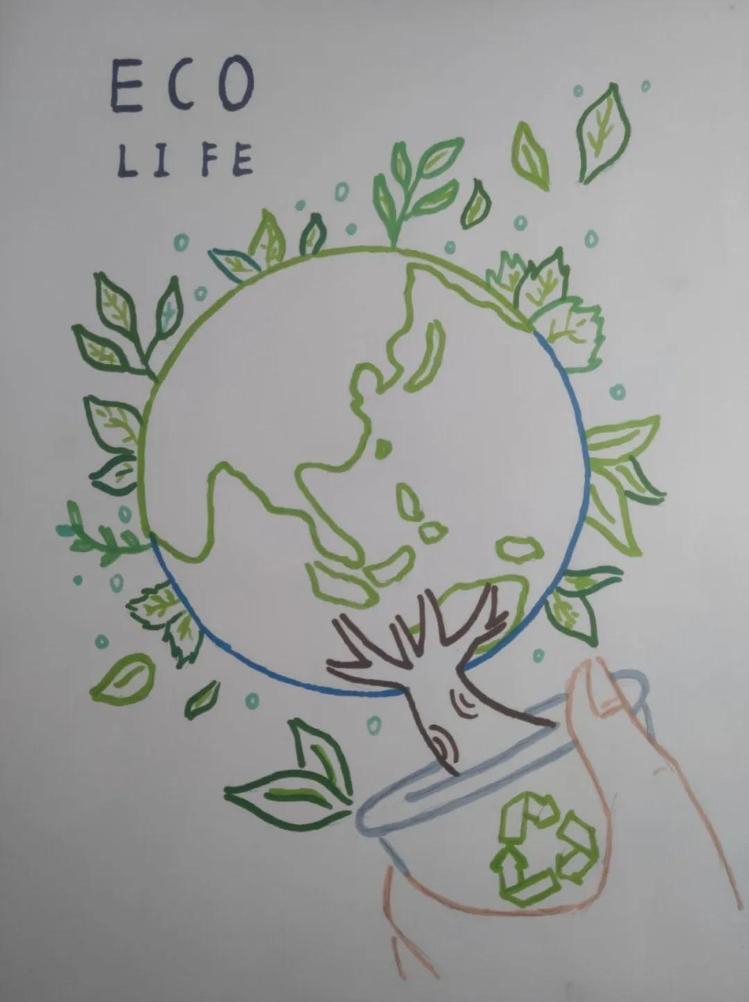 世界地球日来了山东一高中学生用画笔发出环保倡议引网友点赞