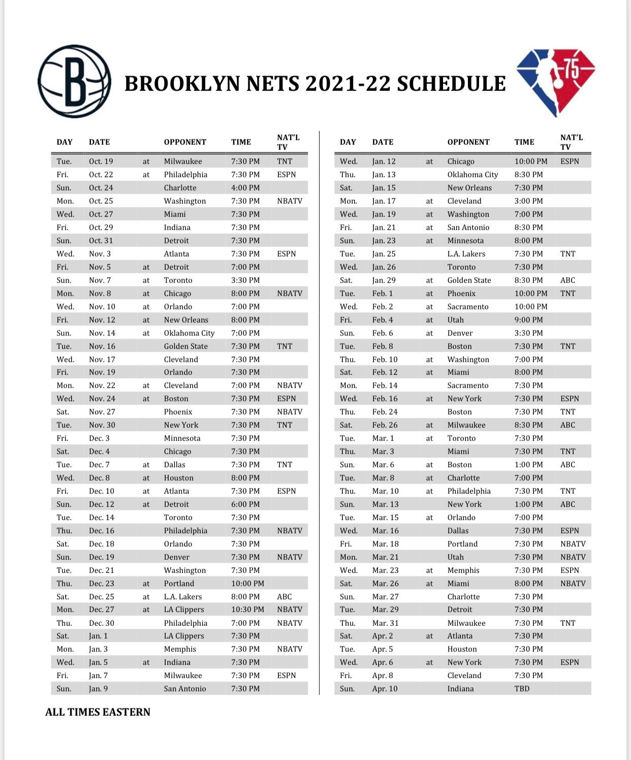 篮网新赛季赛程出炉12次背靠背揭幕战对阵雄鹿