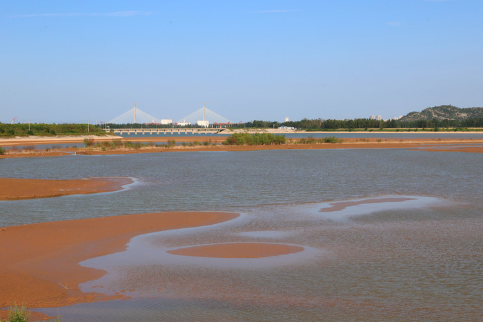鹊山水库沉砂池湿地秋色美