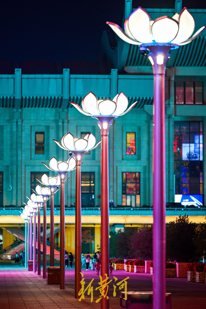 30朵荷灯绽放济南西站东广场 - 济南社会 - 舜网新闻