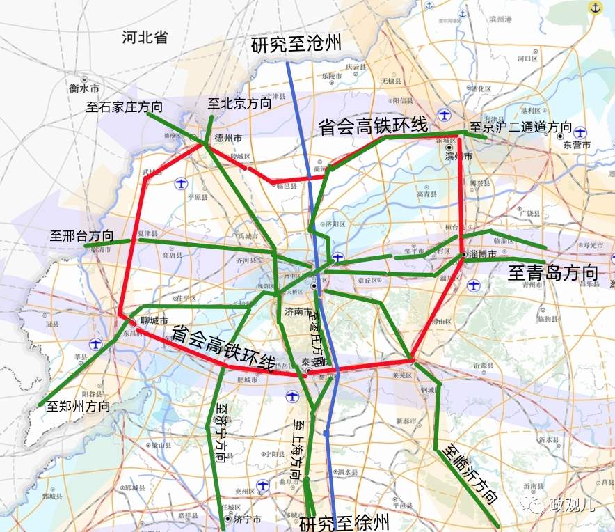 沿德州—济南—泰安—枣庄—徐州一线贯穿山东,给了济南又一